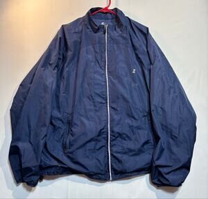 Starter Men’s 2XL Blue Full Zip Lightweight Windbreaker Jacket Mesh Lined